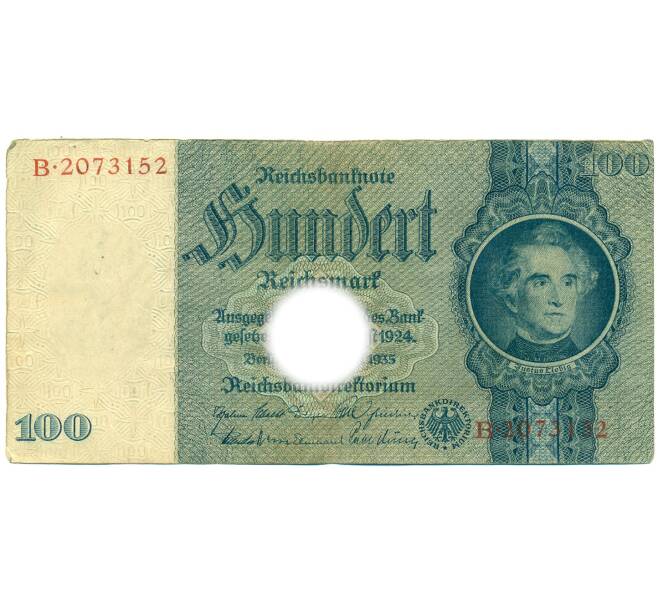 Банкнота 100 рейхсмарок 1935 года Германия (Артикул: T11-28295) — Фото №1