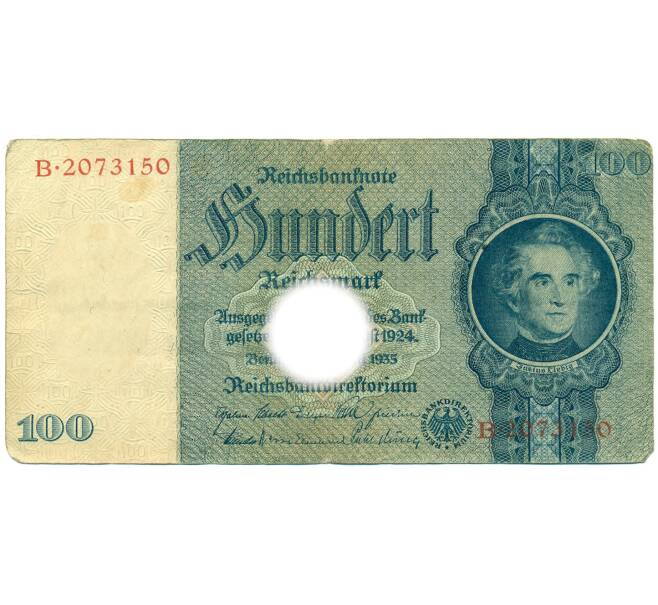 Банкнота 100 рейхсмарок 1935 года Германия (Артикул: T11-28312) — Фото №1