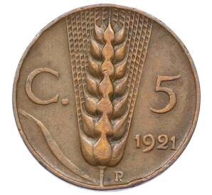 5 чентезимо 1921 года Италия — Фото №1