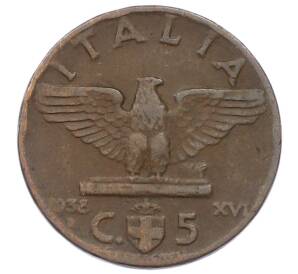 5 чентезимо 1938 года Италия — Фото №1
