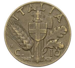10 чентезимо 1942 года Италия — Фото №1
