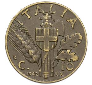 10 чентезимо 1942 года Италия — Фото №1