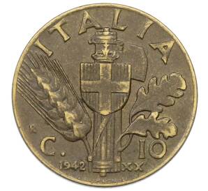 10 чентезимо 1942 года Италия — Фото №1
