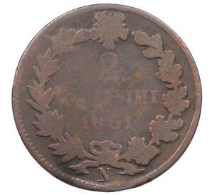 2 чентезимо 1861 года N Италия — Фото №1