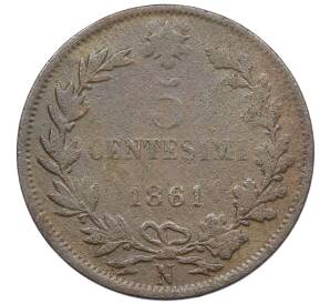 5 чентезимо 1861 года N Италия — Фото №1
