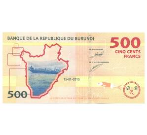500 франков 2015 года Бурунди — Фото №1