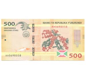 500 франков 2015 года Бурунди — Фото №2
