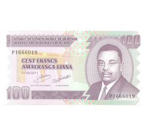 100 франков 2011 года Бурунди — Фото №1