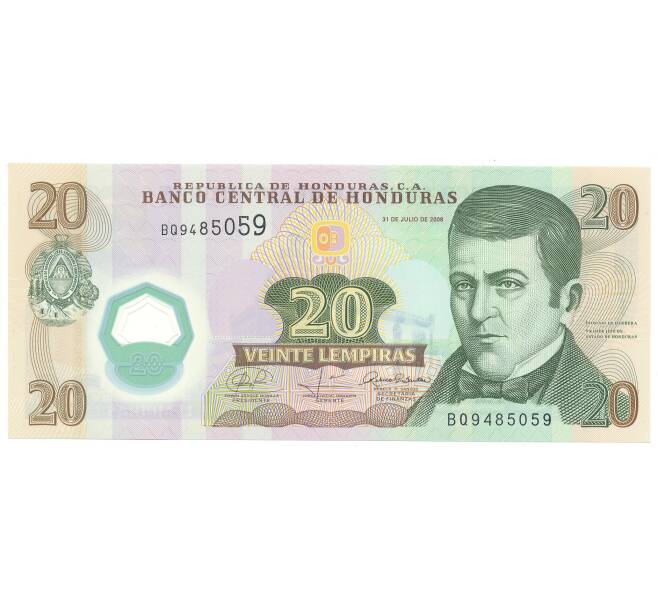 Банкнота 20 лемпира 2008 года Гондурас (Артикул: B2-4779) — Фото №1