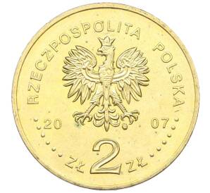 2 злотых 2007 года Польша «750 лет городу Краков» — Фото №2