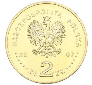 2 злотых 2007 года Польша «750 лет городу Краков» — Фото №2