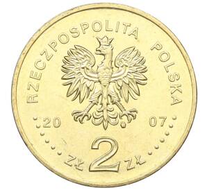 2 злотых 2007 года Польша «750 лет городу Краков» — Фото №2