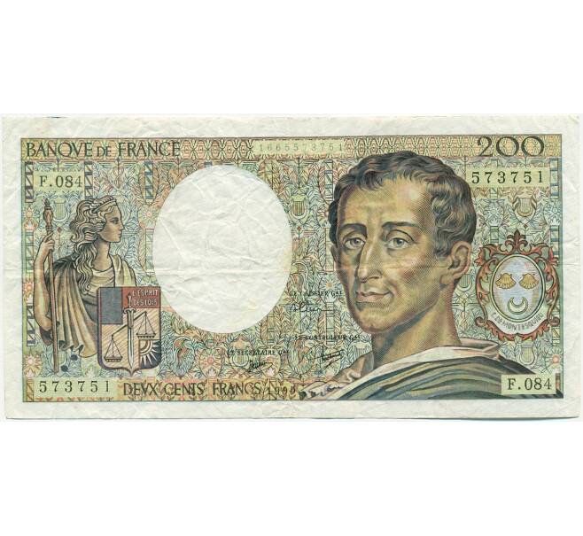 Банкнота 200 франков 1990 года Франция (Артикул: K10-9393) — Фото №1