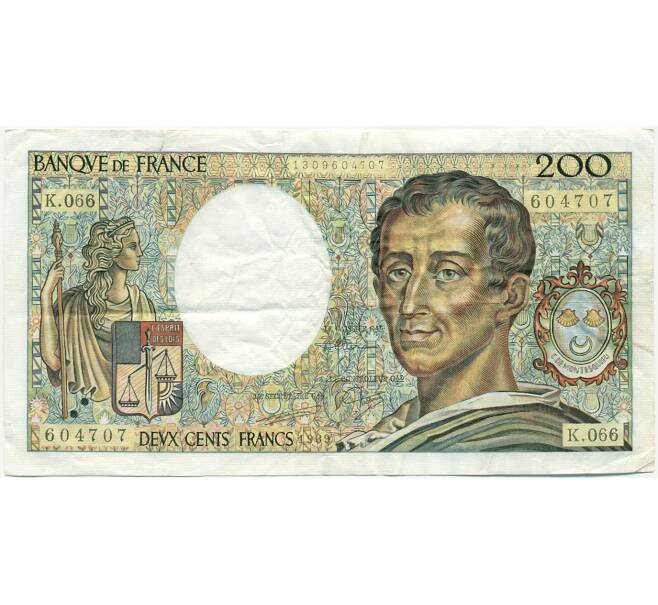 Банкнота 200 франков 1989 года Франция (Артикул: K10-9403) — Фото №1
