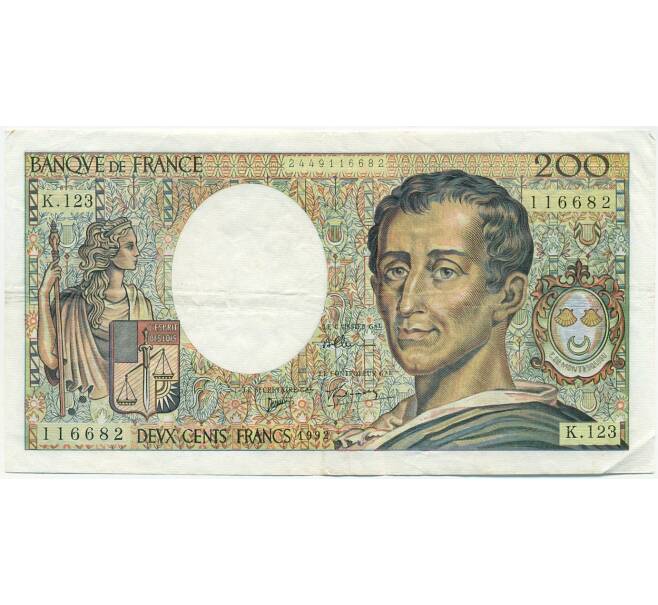 Банкнота 200 франков 1992 года Франция (Артикул: K10-9407) — Фото №1