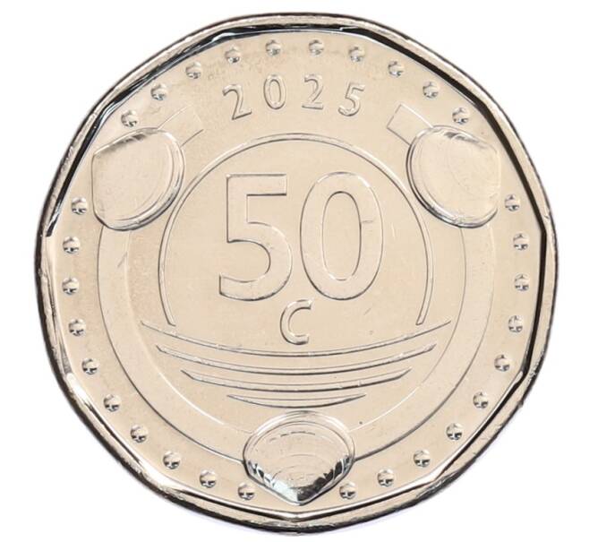 Монета 50 центов 2025 года Кюрасао «Принятие карибского гульдена» (Цветное покрытие) (Артикул: M2-91306) — Фото №2