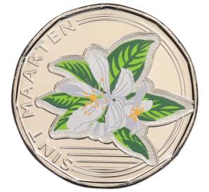 50 центов 2025 года Синт-Мартен «Принятие карибского гульдена» (Цветное покрытие) — Фото №1