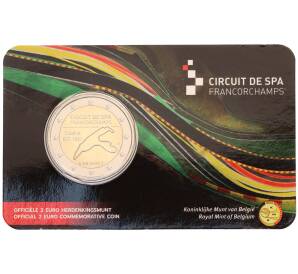 2 евро 2025 года Бельгия «Автодром Спа-Франкоршам» (Надписи на лицевой стороне блистера на фламандском и английском) — Фото №1
