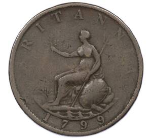 1/2 пенни 1799 года Великобритания — Фото №1