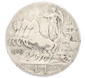 1 лира 1909 года Италия — Фото №1