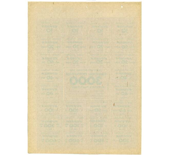 Банкнота Карточка на 3000 купонов 1993 года Узбекистан (Артикул: K12-73342) — Фото №2