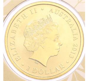 1 доллар 2013 года Австралия «Детеныши диких животных — Вомбат» (в конверте с маркой) — Фото №2