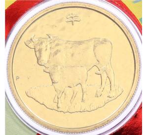 1 доллар 2009 года Австралия «Китайский гороскоп — Год быка» (в конверте с марками) — Фото №1