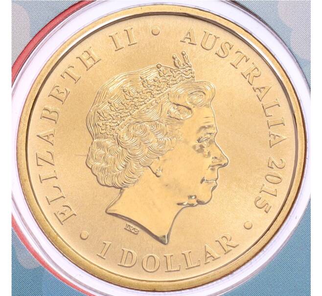 Монета 1 доллар 2015 года Австралия «Китайский гороскоп — Год козы» (в конверте с марками) (Артикул: M2-91368) — Фото №2
