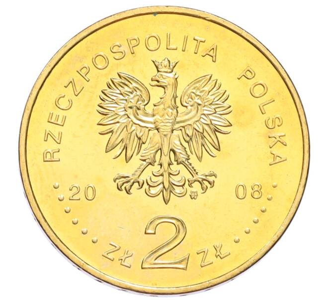 Монета 2 злотых 2008 года Польша «450 лет польской почтовой службе» (Артикул: K10-9592) — Фото №2