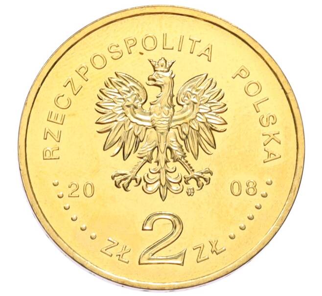 Монета 2 злотых 2008 года Польша «450 лет польской почтовой службе» (Артикул: K10-9594) — Фото №2