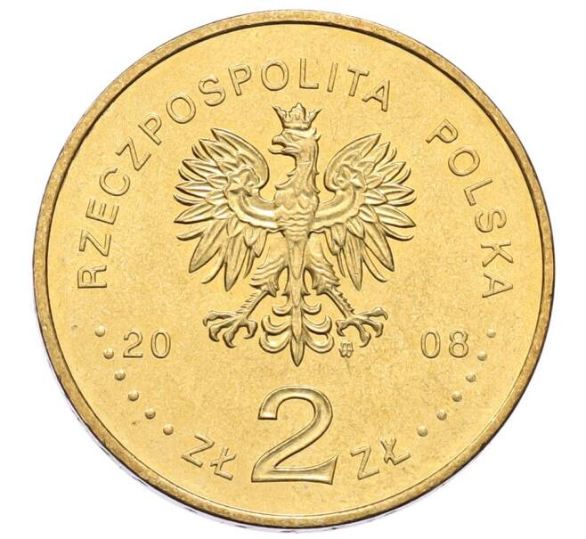 Монета 2 злотых 2008 года Польша «450 лет польской почтовой службе» (Артикул: K10-9597) — Фото №2