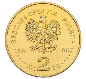 2 злотых 2008 года Польша «450 лет польской почтовой службе» — Фото №2