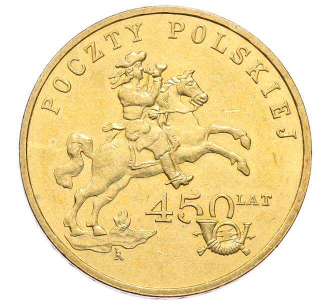 Монета 2 злотых 2008 года Польша «450 лет польской почтовой службе» (Артикул: K10-9602) — Фото №1