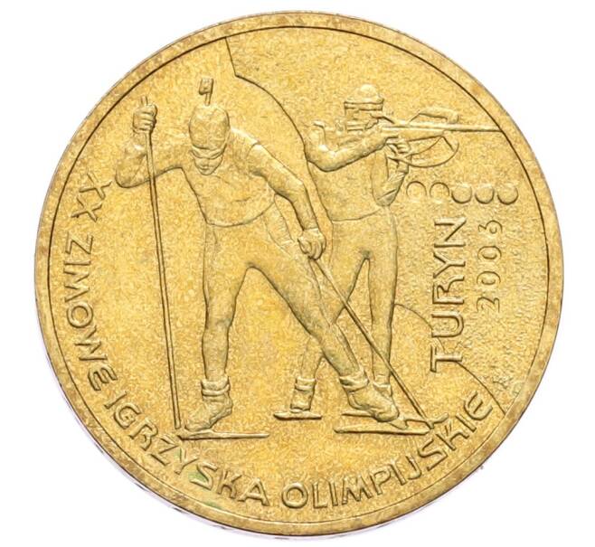 Монета 2 злотых 2006 года Польша «XX зимние Олимпийские игры 2006 в Турине» (Артикул: K10-9612) — Фото №1