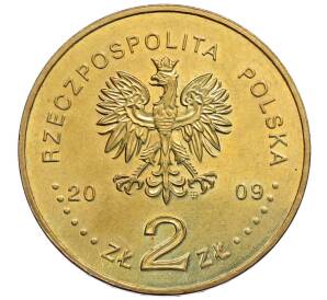 2 злотых 2009 года Польша «180 лет центральному банку Польши»