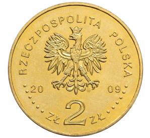 2 злотых 2009 года Польша «180 лет центральному банку Польши»
