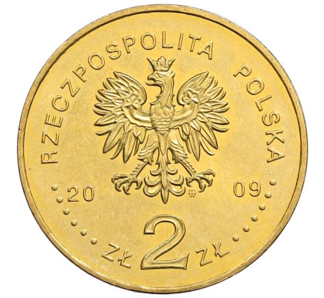Монета 2 злотых 2009 года Польша «180 лет центральному банку Польши» (Артикул: K10-9672) — Фото №2