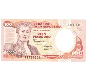 100 песо 1991 года Колумбия — Фото №1
