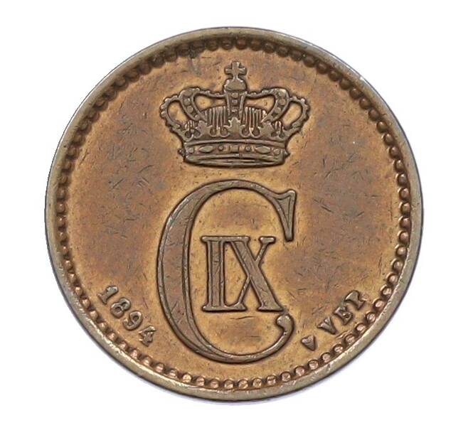 Монета 1 эре 1894 года Дания (Артикул: K1-7067) — Фото №2