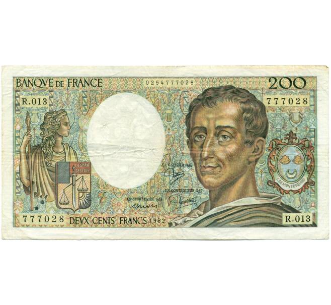Банкнота 200 франков 1982 года Франция (Артикул: K10-9764) — Фото №1