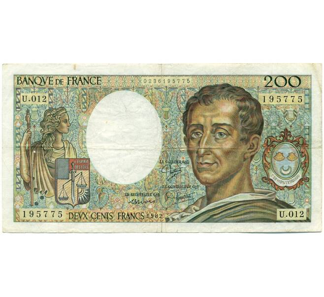 Банкнота 200 франков 1982 года Франция (Артикул: K10-9765) — Фото №1