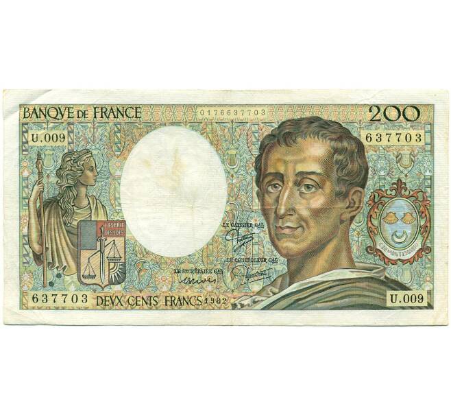 Банкнота 200 франков 1982 года Франция (Артикул: K10-9767) — Фото №1