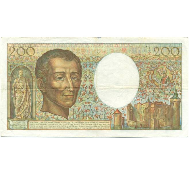 Банкнота 200 франков 1989 года Франция (Артикул: K10-9776) — Фото №2