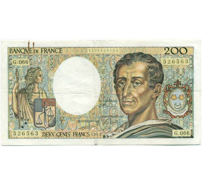 Банкнота 200 франков 1989 года Франция (Артикул: K10-9781) — Фото №1