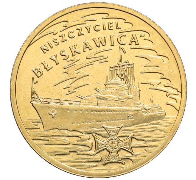 Монета 2 злотых 2012 года Польша «Польские суда — Эсминец Молния» (Артикул: K10-9828) — Фото №1