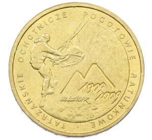 2 злотых 2009 года Польша «100 лет поисково-спасательной службы в Татрах» — Фото №1