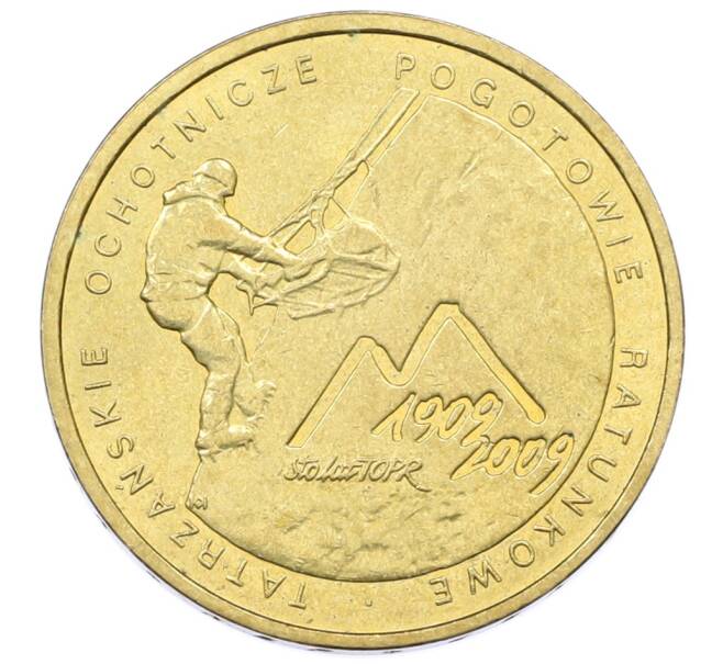Монета 2 злотых 2009 года Польша «100 лет поисково-спасательной службы в Татрах» (Артикул: K10-9893) — Фото №1
