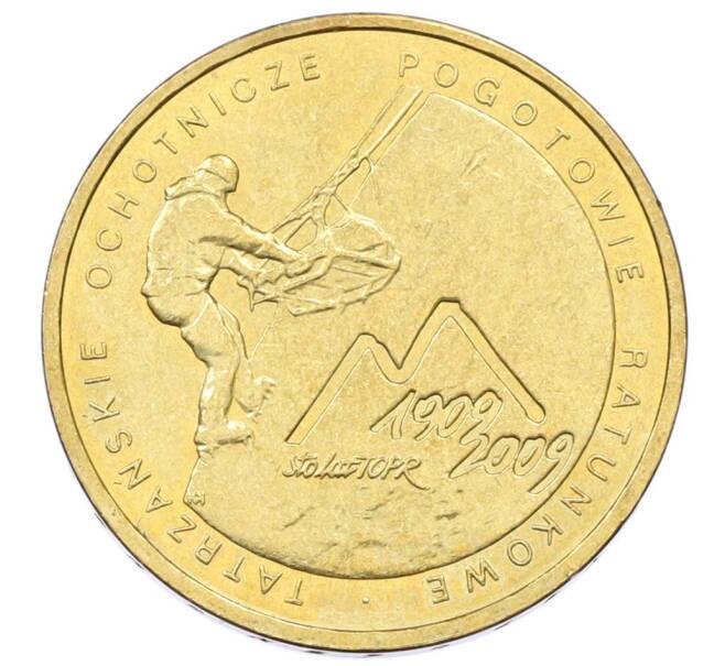 Монета 2 злотых 2009 года Польша «100 лет поисково-спасательной службы в Татрах» (Артикул: K10-9895) — Фото №1
