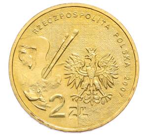 2 злотых 2007 года Польша «Художники Польши 19-20 века — Леон Ян Вычулковский» — Фото №2