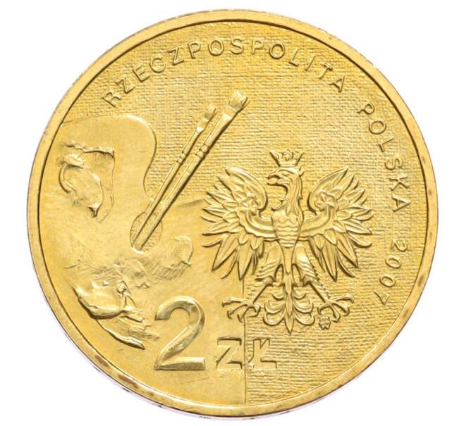 Монета 2 злотых 2007 года Польша «Художники Польши 19-20 века — Леон Ян Вычулковский» (Артикул: K10-10012) — Фото №2